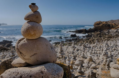 Stack of stones on beach