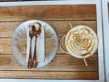 High angle view of food on table