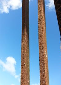 Low angle view of building against blue sky