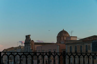Low angle view of building against clear sky