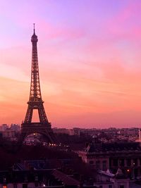 Eiffel tower with stunning sunset