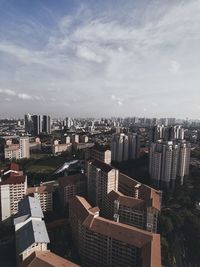 High angle view of cityscape