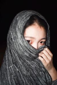 Close-up portrait of beautiful young woman