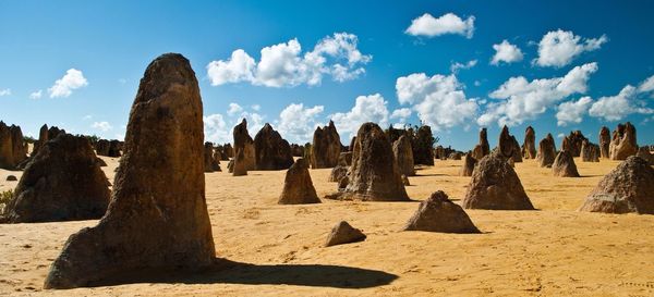 Scenic view of landscape against cloudy sky
