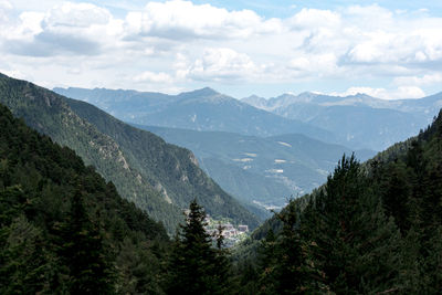 Scenic view of mountains against sky