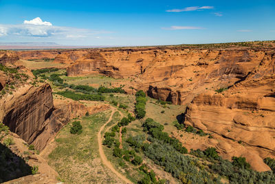 Scenic view of canyon de chelly on sunny day