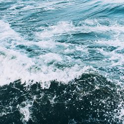 Waves splashing on rocks
