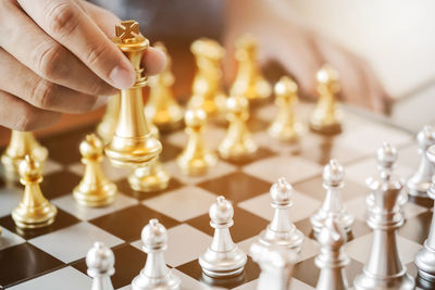 Close-up of chess pieces