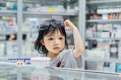 Cute girl at table