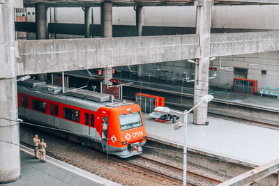 Train on railroad station platform