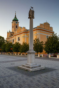 Baroque church in the main square of topolcany, slovakia.