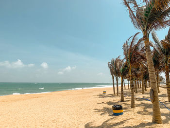 Scenic view of beach against sky