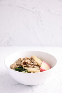 Close-up of food in bowl on table