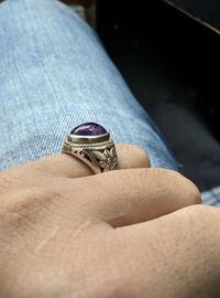 Amethyst and engraved stone rings are very unique