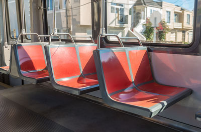 Empty seats in train