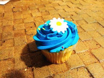 High angle view of cupcakes