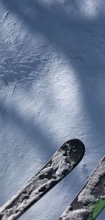 Close-up of snow against sky