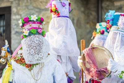 Carnival in carnia. sauris, masks of the religious and pagan tradition. italy