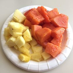 Close-up of chopped food in plate