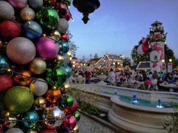 Close-up of christmas decorations