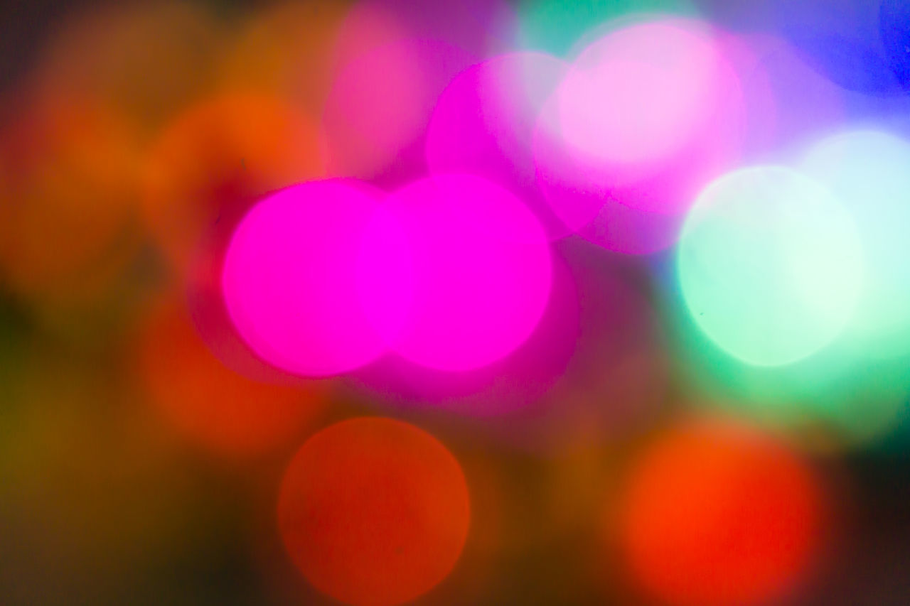 CLOSE-UP OF DEFOCUSED LIGHTS