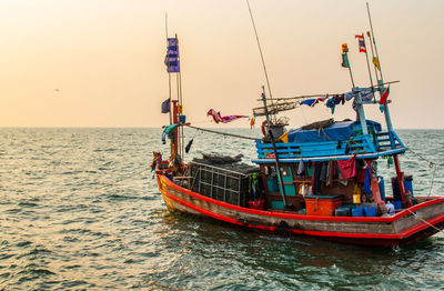 Fishing boats at a pier in thailand southeast asia