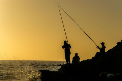 Scenic view of sea at sunset