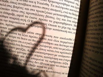 Close-up of open book
