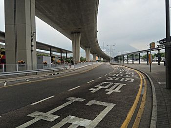 Empty road in city