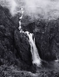 Scenic view of waterfall