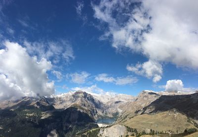 Scenic view of mountains against sky