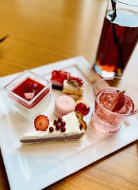 Close-up of dessert in plate on table