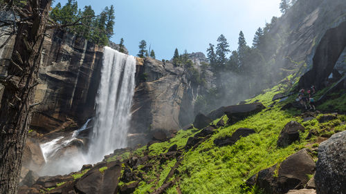 Scenic view of waterfall