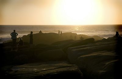 Scenic view of sea at sunset