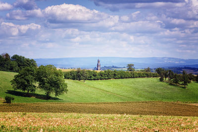 Scenic view of field against sky