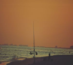 Scenic view of sea at sunset