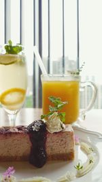 Close-up of drink in glass on table