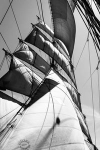 Low angle view of ship against sky