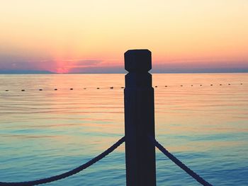 View of calm sea at sunset