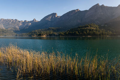 Scenic view of lake against mountains