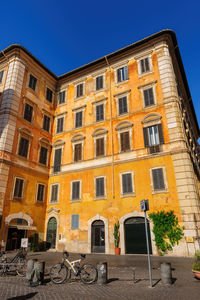 Low angle view of building against clear sky