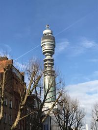 Low angle view of communications tower