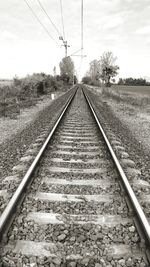 Railroad track at dusk