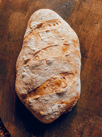 High angle view of bread on table