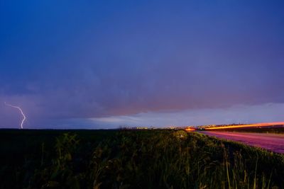 Scenic view of field against cloudy sky