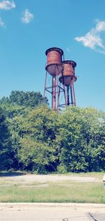 Water tower on sunny day