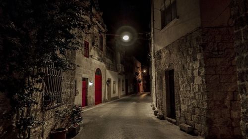 Empty road at night