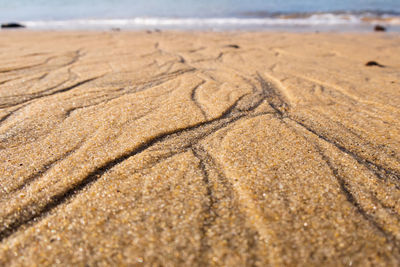 Surface level of sand on beach