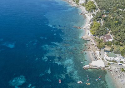 High angle view of beach