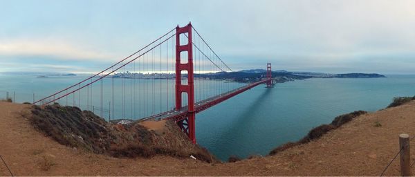Suspension bridge over sea